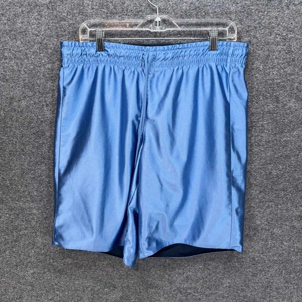 Foot Locker Shorts Mens Large Blue Reversible Shiny Shimmer Dazzle Vintage